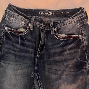 Grace Women's Dark Blue Bootcut Jeans